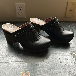 Dansko Deni Fringed Clogs